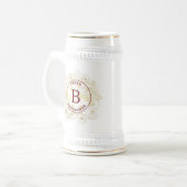 Elegante Groomsman Monogram Beer Stein Bierpul (Voorkant links)