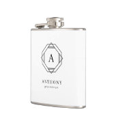 Elegante Groomsman Monogram Vinyl Verpakte Flask Heupfles (Links)