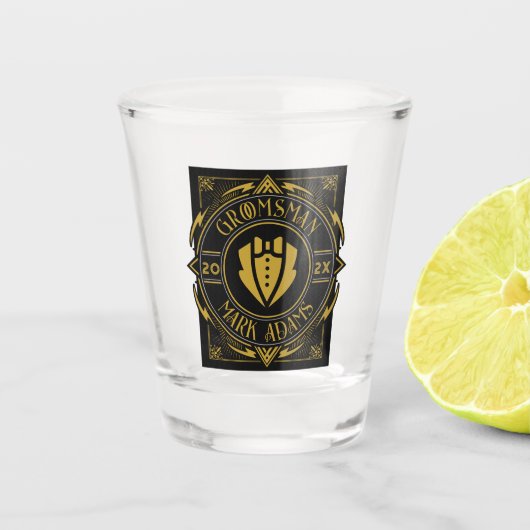 Elegante Groomsmen Gift  Victoriaans Tuxedo Shot Glas (Voorkant)