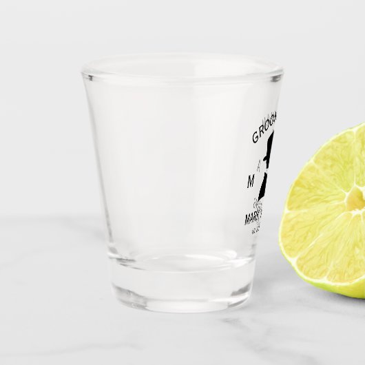 Elegante Groomsmen Man Pet Puit  Monogram Shot Glas (Links)