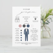 Elegante Groomsmen Voorstel & Info Kaart (Staand voorkant)