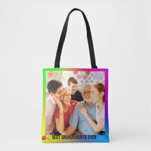 Elegante grootouders kleinkinderen familie foto ca tote bag