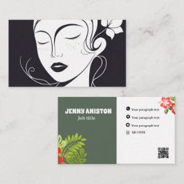 Elegante Groovy Floral Modern - trendy tweepersoon Visitekaartje