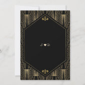 Elegante Grote Gatsby  Gold Art Deco bruiloft Kaart (Achterkant)