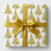 Elegante grote gouden filigraan kerstboom cadeaupapier