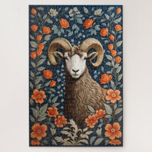 Elegante grote hoorn schapen William Morris geïnsp Legpuzzel