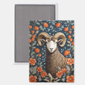 Elegante grote hoorn schapen William Morris geïnsp Magneet (Voorkant / Achterkant)