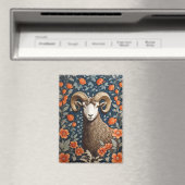 Elegante grote hoorn schapen William Morris geïnsp Magneet (Insitu (Vaatwasser))