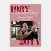 Elegante Grote Nummers 40e Bruiloft Jubileum Foto Acryl Bord (Voorkant)