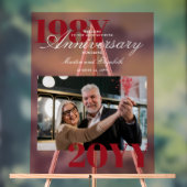 Elegante Grote Nummers 40e Bruiloft Jubileum Foto Acryl Bord (Neutraal)