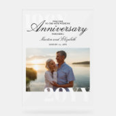 Elegante Grote Nummers 60e Bruiloft Jubileum Foto Acryl Bord (Voorkant)