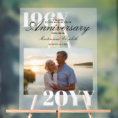 Elegante Grote Nummers 60e Bruiloft Jubileum Foto Acryl Bord (Neutraal)