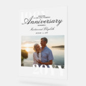 Elegante Grote Nummers 60e Bruiloft Jubileum Foto Acryl Bord (Hoek)