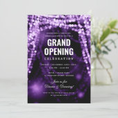 Elegante Grote Openingszaken Paarse Lichten Kaart (Staand voorkant)