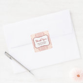 Elegante grote rode medaillon bruiloft dank u vierkante sticker (Envelop)