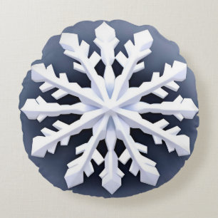 Elegante Grote Sneeuwvlok Rond Kussen