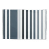 Elegante grote strepen met naam in staalblauw kussensloop (Achterkant)