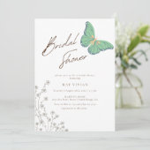 Elegante grote vlinder & Wildflower Vrijgezellenfe Kaart (Staand voorkant)