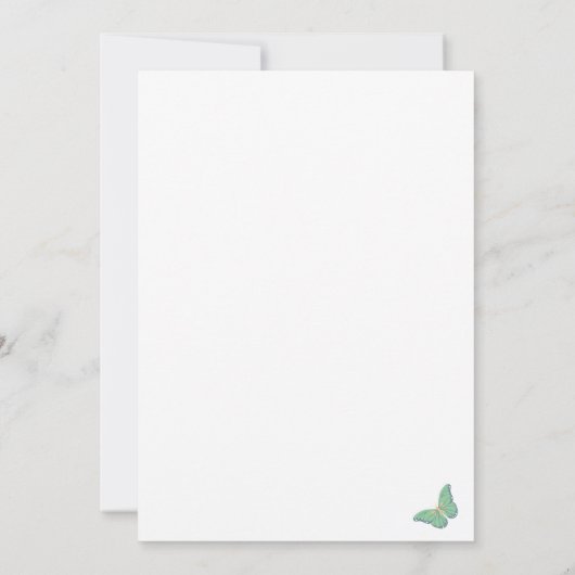 Elegante grote vlinder & Wildflower Vrijgezellenfe Kaart (Achterkant)