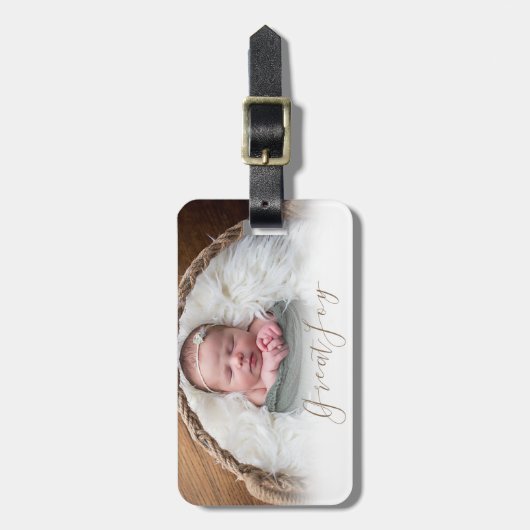 Elegante Grote vreugde foto Bagagelabel (Voorkant verticaal)