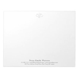 Elegante grote yogaleraar Grijze Lotusbloem Notitieblok