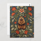 Elegante Groundhog William Morris Geïnspireerd Briefkaart (Voorkant / Achterkant)
