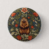 Elegante Groundhog William Morris Geïnspireerd Ronde Button 5,7 Cm (Voorkant)