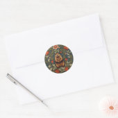 Elegante Groundhog William Morris Geïnspireerd Ronde Sticker (Envelop)