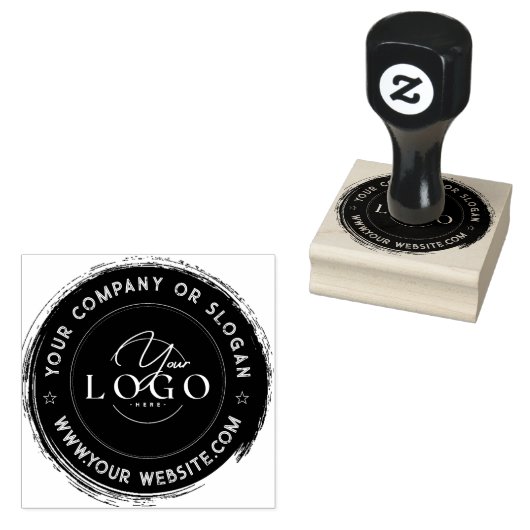ELEGANTE GRUNGE RONDE STEMPEL | Aangepaste zakelij (Gestempeld)