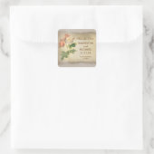 Elegante grungy rozen sparen de datum stickers (Tas)