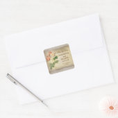 Elegante grungy rozen sparen de datum stickers (Envelop)