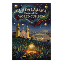 Elegante Guadalajara Voetbal Kunst 2026 Stadion Foto Afdruk