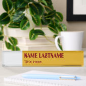 Elegante Guldenroede & Maroon aangepaste naam Naambordje