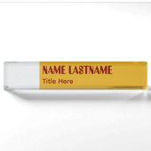 Elegante Guldenroede & Maroon aangepaste naam Naambordje (Voorkant)