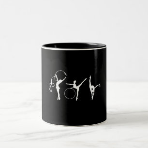 Elegante gymnastiek modern zwart en wit  tweekleurige koffiemok