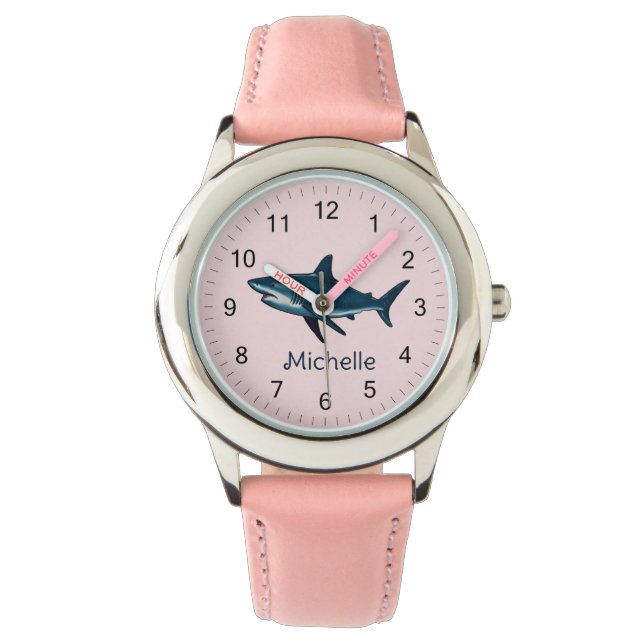 Elegante haaienvis Gepersonaliseerd Horloge (Voorkant)