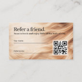 Elegante Haar Referral QR-code Ontwerp Visitekaartje (Achterkant)