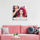 Elegante Haarsalon Aangepaste Naam Canvas Print (Insitu (Woonkamer))