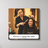 Elegante Haarsalon Aangepaste Naam Canvas Print (Voorkant)