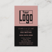 Elegante Haarsalon Zwart & Roze Loyaliteit & Afsprakenkaartje (Voorkant)