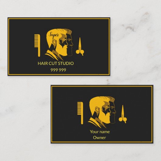 Elegante haarsnijstudio visitekaartje (Voorkant / Achterkant)