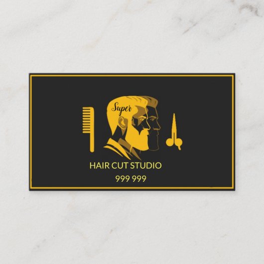 Elegante haarsnijstudio visitekaartje (Voorkant)