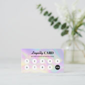 Elegante haarstylist Beloning Holographic Klantenkaartje (Staand voorkant)