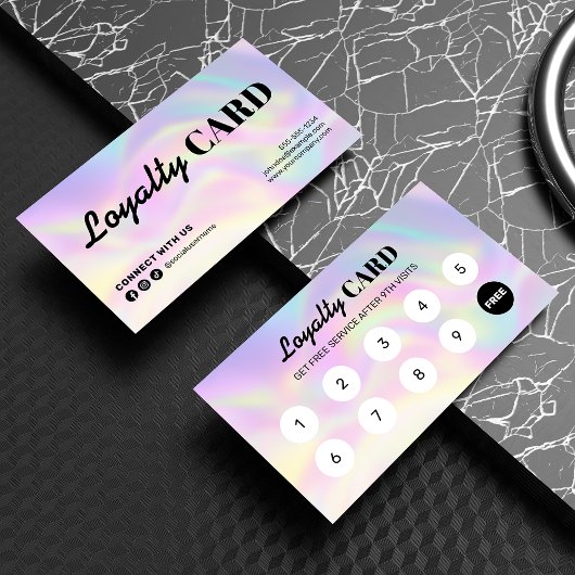 Elegante haarstylist Beloning Holographic Klantenkaartje