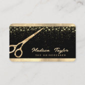 Elegante haarstylist Kapper Gouden schaar Visitekaartje (Voorkant)