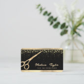 Elegante haarstylist Kapper Gouden schaar Visitekaartje (Staand voorkant)