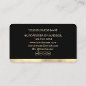 Elegante haarstylist Kapper Gouden schaar Visitekaartje (Achterkant)