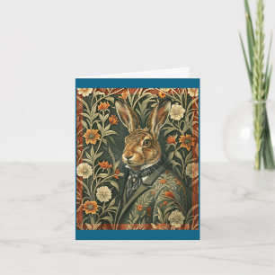 Elegante haas in avondkleding vintage bosland kaart