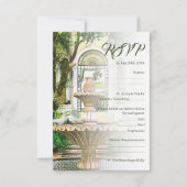 Elegante Hacienda en witte duiven Mexicaanse bruil RSVP Kaartje (Voorkant)