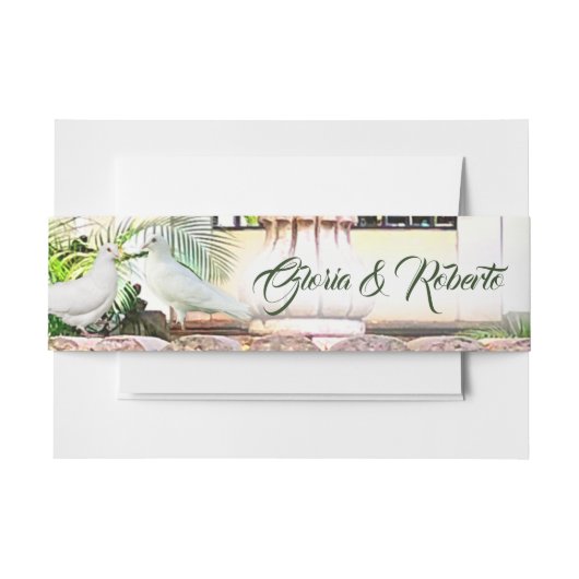 Elegante Hacienda en witte duiven Mexicaanse bruil Uitnodigingen Wikkel (Voorkant Voorbeeld)